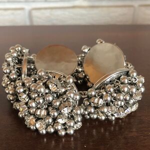 FCUK silver balls and crystals Cha Cha Statement bracelet